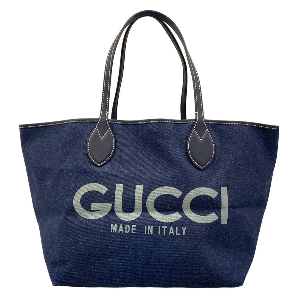 Gucci GG Supreme / Gucci Tottissima Tote Bag 820481 Denim Leather PVC